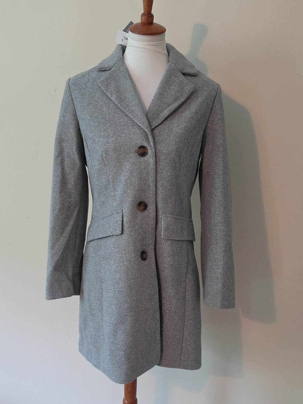 Laundry By Shell Segal Los Angeles Gray Pea Coat Timeless Wool Alternative